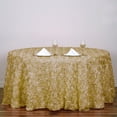 thumbnail image 3 of BalsaCircle 132" Raised Round Satin Tablecloth Rosette Floral Kitchen Dinner Champagne, 3 of 5