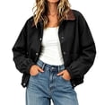 thumbnail image 2 of IUYRTFE Women Relaxed Fit Snap Button Jacket with Pockets for Casual Daily Wear, 2 of 6