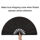 thumbnail image 5 of 12 Piezas Gran Ventilador Plegable Tela de Nylon Ventilador Plegable de Mano Tai Fan Decoración Negro, 5 of 5