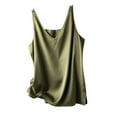 thumbnail image 4 of loopsun Plus Size Tops for Womens,Womens Summer Tops,Women'S Spring Summer Solid Color V-Neck Sleeveless Casual Shirt Top Army Green XXXL, 4 of 4