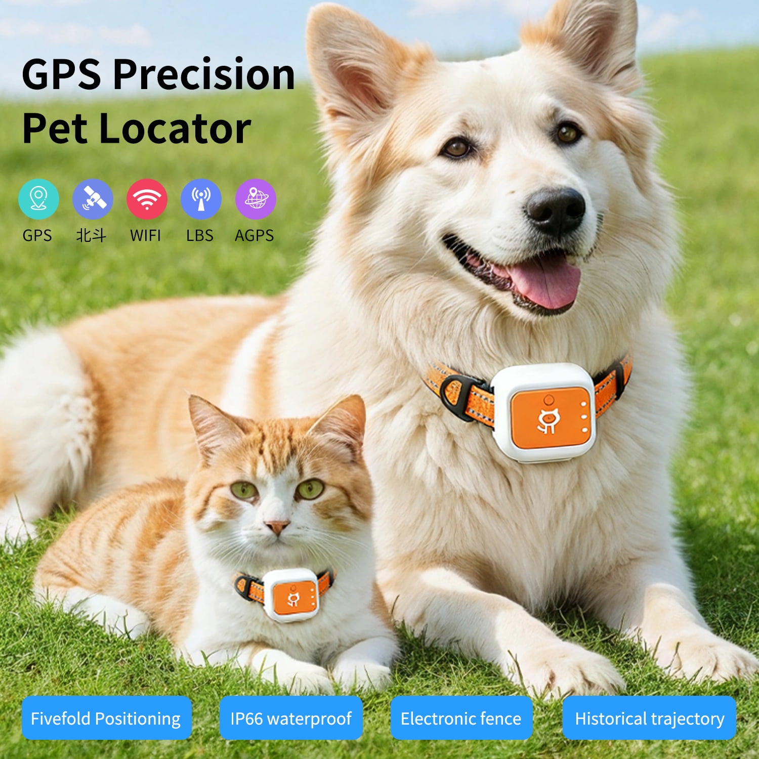 4G Pet GPS Tracker with Real-Time Positioning, Long Standby & Geofence Alerts – Multi-Band Waterproof Locator for Dogs, Cats & Outdoor Pets