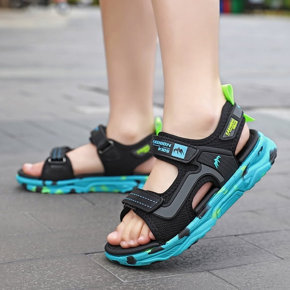 LUOGENLI Boys Sandals Size 12C Kids Beach Sandals Fashion Soft Sole Sandals Comfortable Open Toe Sandals Outdoor Shoes Boys Sandals Size 3.5 Boys Sandals Size 3 28
