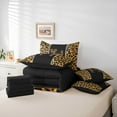 thumbnail image 6 of Feelyou Fashion Polkadots Bow Bedding Comforter Set 7pcs, Fashion Initial H Letter Queen Bedding Sets, Wildlife Leopard Print Reversible Queen Sheet Sets, Super Cozy Room Decor, 6 of 8