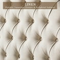 thumbnail image 5 of VanAcc King Solid Wood Bed Frame with Upholstered Headboard, No Box Spring, Walnut, 5 of 8