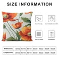 thumbnail image 5 of Wuche  Oil Painting Watercolor Beautiful Red Orange Big Poppy Flowers Summer Decorative Throw Pillow Cover Case Home Living Room Bed Sofa Car Cotton Linen Square, 5 of 5