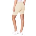 thumbnail image 3 of MOA Collection Women's High Waist Cotton Stretch Solid Casual Active Yoga Basic Biker Short Pants, 3 of 4