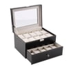 20 Grid Slot PU Leather Watch Box Display Case Organizer Jewelry Storage