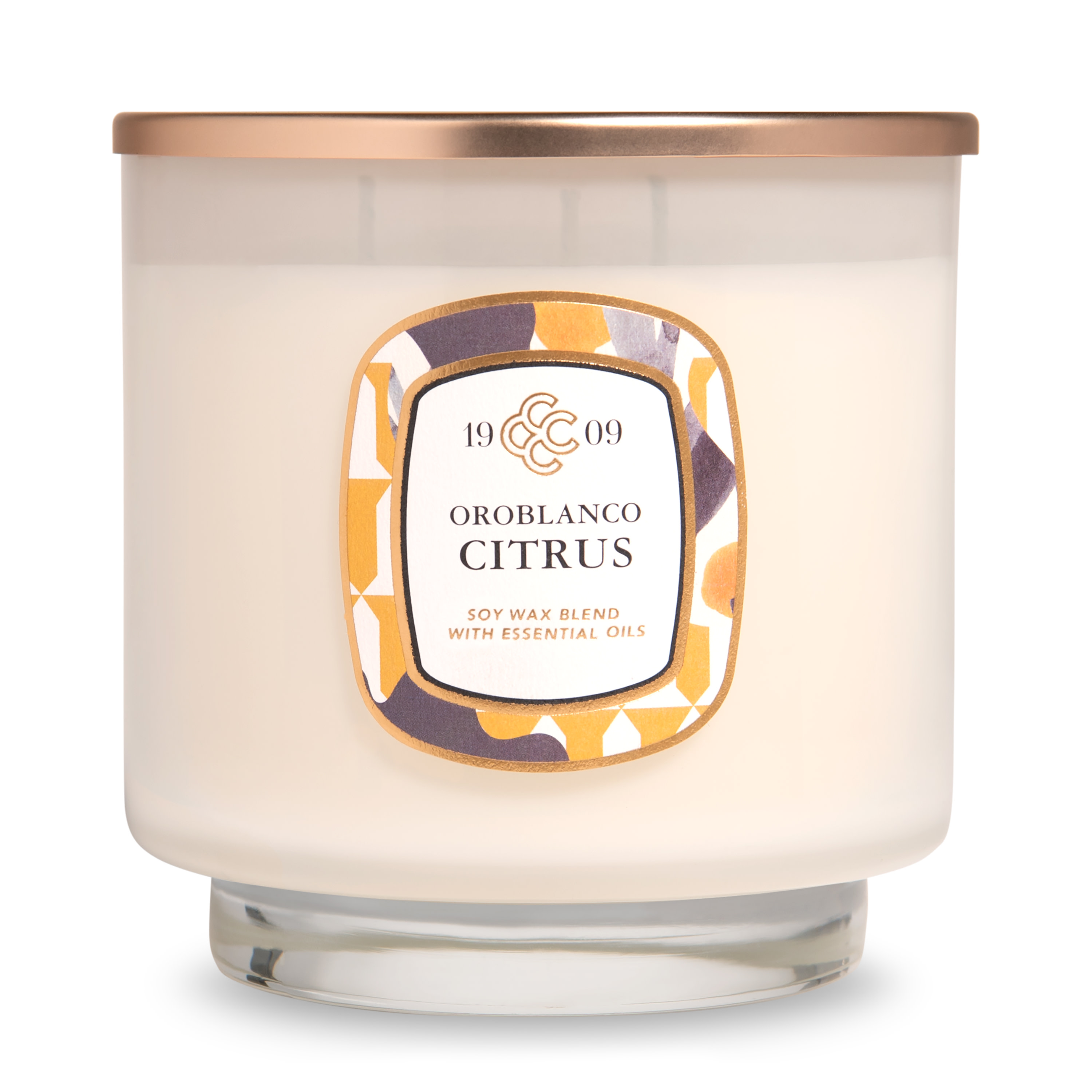 Colonial Candle 1909 Oroblanco Citrus Scented Jar Candle, 3 Wick, 20 oz, 80 Hours Burn, Fruity