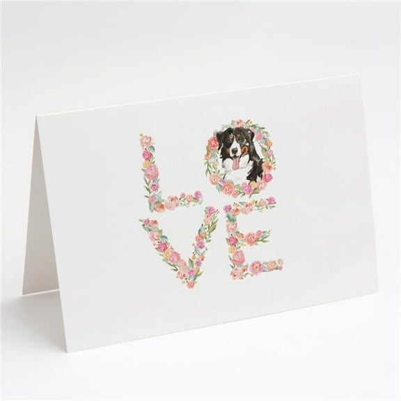 Bernese Mountain Dog Love Greeting Cards and Envelopes Pack of 8 7 in x 5 in