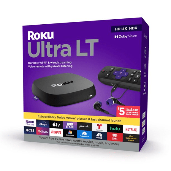 Open Box Roku 4801RW Ultra LT 2021 Streaming Device 4K/HDR/Dolby Vision with Roku Voice Remote (Remote May Vary)