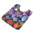 thumbnail image 2 of Toilet Rug U-Shaped Bathroom Rugs Non-Slip Soft Plush Machine Washable Contour Bath Mat Tropical Coral and Fish 24x20, 2 of 9