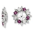 thumbnail image 1 of Boucles d'Oreilles en Argent Sterling Rhodium Rhodolite Grenat QJ120JUN, 1 of 2