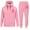 Pink, variant on Lounge Sets For Women 2024 Casual Two Piece tracksuit With Pocket Zip Up Hooded Wide Leg Sweatpants Set Beige XL
