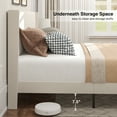 thumbnail image 6 of Full Size Platform Bed Frame, Upholstered with Wingback Headboard – Sturdy Metal Frame, Modern Beige Finish, 6 of 8