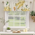 thumbnail image 2 of 2 Pack Valances for Window, Spring Floral Short Curtains for Kitchen Bedroom Living Room, Watercolor Forsythia Flowers Hummingbirds Beige Rod Pocket Small Window Treatment Valance Drapes 60 x 18 Inch, 2 of 8