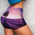 thumbnail image 4 of Fotbe Lavender Field Sunset Shorts Sin Costuras – Shorts Deportivos de Cintura Alta para Mujer, Elásticos para Gimnasio, Yoga, Running o Ciclismo-Large, 4 of 8