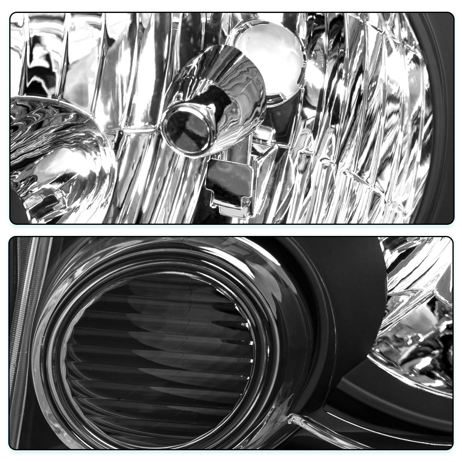 For 2008-2012 Ford Escape SUV Black Headlights Assembly Amber Corner Lamps Pair