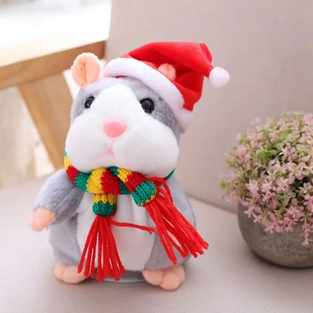 Juguetes de peluche de hámster parlante para niños, juguete de animales de peluche Kawaii, habla, registro de sonido, repetición, regalo de Navidad