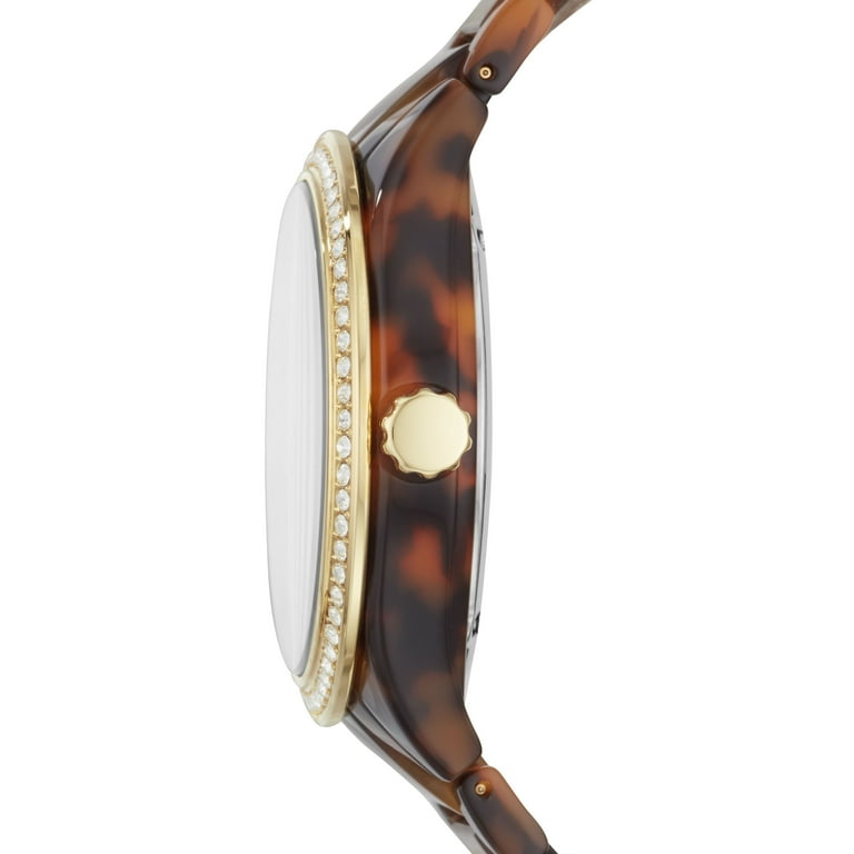 Fossil tortoise shell watch women's top