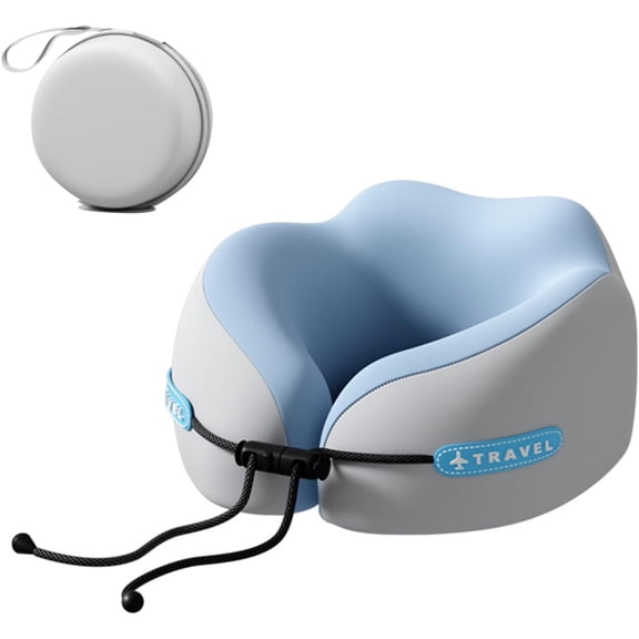 Memory Foam Travel Neck Pillow - Ergonomic Support for Airplanes, Long Flights & Car Rides | Premium Comfort with Washable Cover & Portable Storage Box