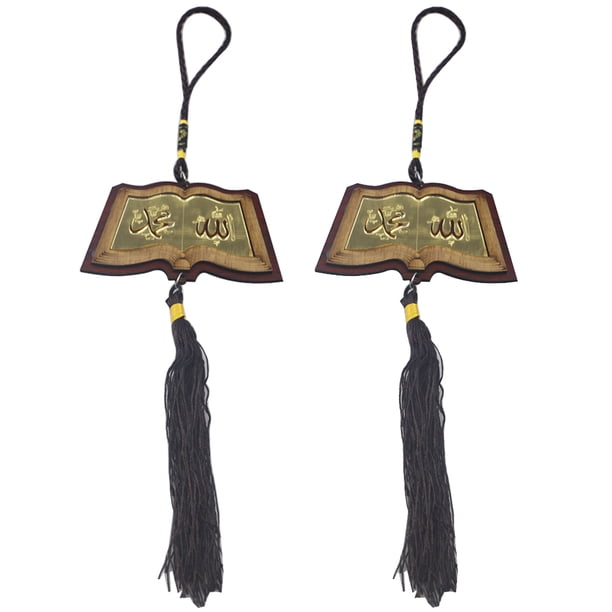 LASSER BAIRAM El festival de la decoración del colgante de rotura rápida Nombre árabe Nombre de la caligrafía Ornamante Accesorios para automóviles 2 piezas Yuarrent HA012444-00