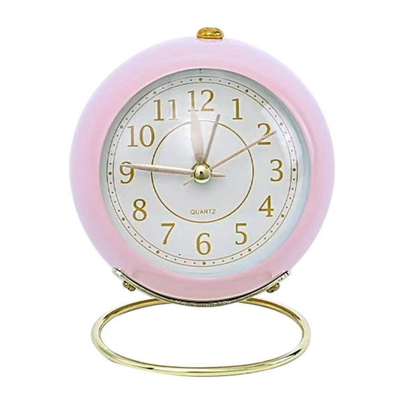Small Desk Clocks For Shelf Bedroom Office, Table Alarm Clocks, Gold Vintage Metal Living Room Decor Clock