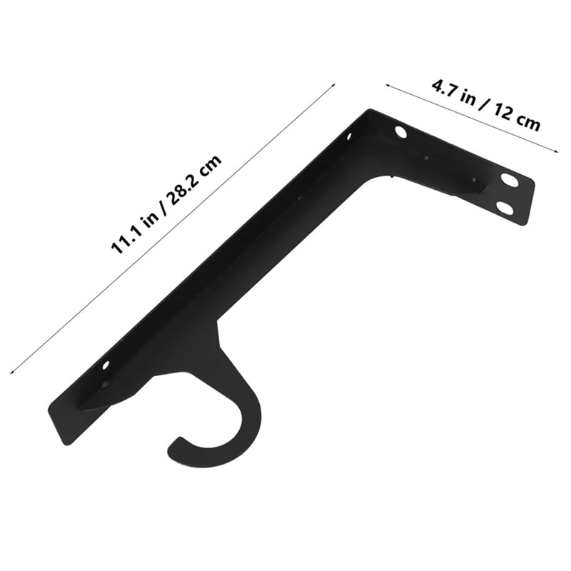 Heavy Duty Wall-Mounted Closet Rod Brackets with Hook Metal Shelf Support Holders for Bedroom Holder for Hanging Clothes