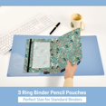 thumbnail image 3 of FORMRS 2 Pack Pencil Pouch for 3 Ring Binder with Clear Window Zipper Pen Case Stationery Organizer, Green Floral Horses Pattern, 3 of 6