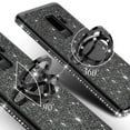 thumbnail image 5 of Galaxy S9 Case, Cute Glitter Ring Stand Phone Case with Kickstand, Bling Diamond Rhinestone Bumper Ring Stand Sparkly Luxury Clear Thin Soft Protective Samsung Galaxy S9 Case for Girls Women - Black, 5 of 6