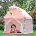thumbnail image 3 of Kids Tent Play Tents for Toddler Large Pink Girls Princess Playhouse Castle with Windows Clouds and Ball Lights for Children Indoor and Outdoor Games 47.2" L x 39.4" W x 51.2" H, 3 of 8