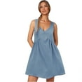 thumbnail image 1 of WILLBEST Vestido De Verano Para Mujer, Vestido Camisero Sin Mangas Para Mujer, Vestido Informal Holgado De Verano Con Cuello En V, Vestido Mini Para Playa, 1 of 3