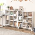thumbnail image 2 of Costway 2 PCS 9-Cube Bookcase with 6 Removable Shelves Raised Support Feet for Living Room White, 2 of 7