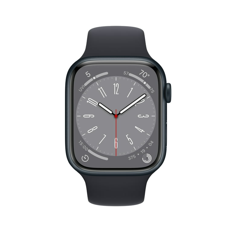 Apple Watch Series 8 45mm Midnight Aluminum with Black Nylon Loop