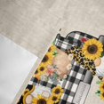 thumbnail image 6 of Valance for Windows,Watercolor Sunflower Gnomes Valances Curtain Rod Pocket Valance for Kitchen Bedroom Living Room Bathroom,Black White Plaid on Linen Short Curtains Window Treatment 42x12in, 6 of 9