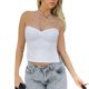 thumbnail image 2 of Top Sin Tirantes De Verano Top corto sin mangas para mujer, corpiño plisado sin espalda, traje de calle superior (blanco S) Cgtredaw Para estrenar, 2 of 9