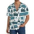thumbnail image 3 of Honeii 's Modern Furniture for men's short-sleeved button-up collared shirt featuring a pocket, perfect for beach vacations, and travel adventures., 3 of 5