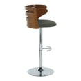 thumbnail image 5 of LumiSource Chrome, Walnut Wood, Charcoal Fabric Cosi Adjustable Barstool - Set of 2, 5 of 6