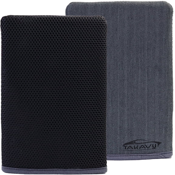 TAKAVU Auto Detailing Clay Mitt 1 Pack 9.7x6.3 inches, Magic Clay Bar Mitt Premium Mesh and Microfiber for Remove Dirts Mud Grime, Car Cleaning Detail Glass Wheel Windshield (Grey)