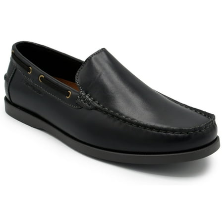 Aston Marc Men s Comfort Loafer Shoes  Slip-On Leather for Casual & Formal Wear - Black  Size 11