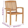 thumbnail image 4 of vidaXL Stacking Garden Chairs with Cushions 8 pcs Solid Teak Wood, 4 of 5