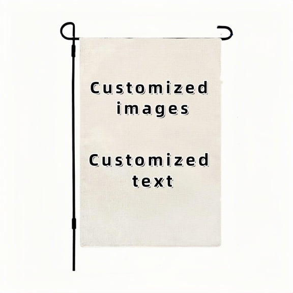 2 Pack Custom Linen Garden Flags Double-Sided 12x18in - Personalized Outdoor Décor