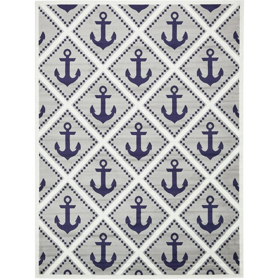 Unique Loom Metro Anchor Rug, Light Gray (9' 0 x 12' 0)