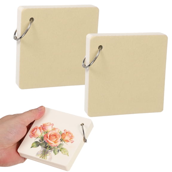 Uxcell 2 Pcs Mini Watercolor Sketchbook, 3.94 x 3.94" 55 Sheets/110 Pages Portable Square Travel Watercolor Notebook 230GSM (107lb) Detachable Painting Sketch Book Art Sketchbook, Khaki