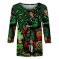 thumbnail image 5 of Ounisa Womens 3/4 Sleeve St. Patrick's Day T-Shirts Crew Neck Spring Graphic Tee Tops, 5 of 8