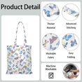 thumbnail image 5 of Watercolor Butterfly Floral Canvas Tote Bag – Romantic Nature-Inspired Reusable Cotton Shopping Bag with Artistic Fantasy Garden & Starry Sky Design for Women, Teens, Aesthetic Gift Lovers, 5 of 7