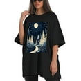 thumbnail image 4 of Plus Size Shirt for Women Black Tops for Women Short Sleeves Shirt for Women The Valley Of Darkness T Shirt Crewneck Shirt for Women XS, 4 of 5