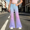 thumbnail image 2 of BOOMNY Girls Flared Pants Slim Preppy School Uniform Pants For Girl Dance Bell Bottoms Gradient Color Y2K Flare Leggings, 2 of 4