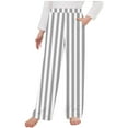 thumbnail image 2 of Rohuuque Children's Straight Leg Pants,Long Wide Pants Casual Outerwear Pant With Stripe Print 6 Years Gray, 2 of 3