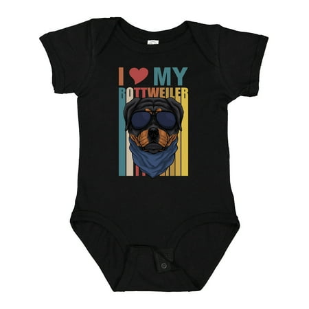 

Inktastic I Love My Rottweiler Dog Gift Baby Boy or Baby Girl Bodysuit