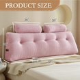 thumbnail image 6 of Wedge Headboard Pillow Queen with 1 Pack Neck Roll Pillow, Triangular Wedge Backrest Pillows Headboard for Bed,Daybed,and Lounging, Large Bed Bolster Pillows,Pink, 6 of 17
